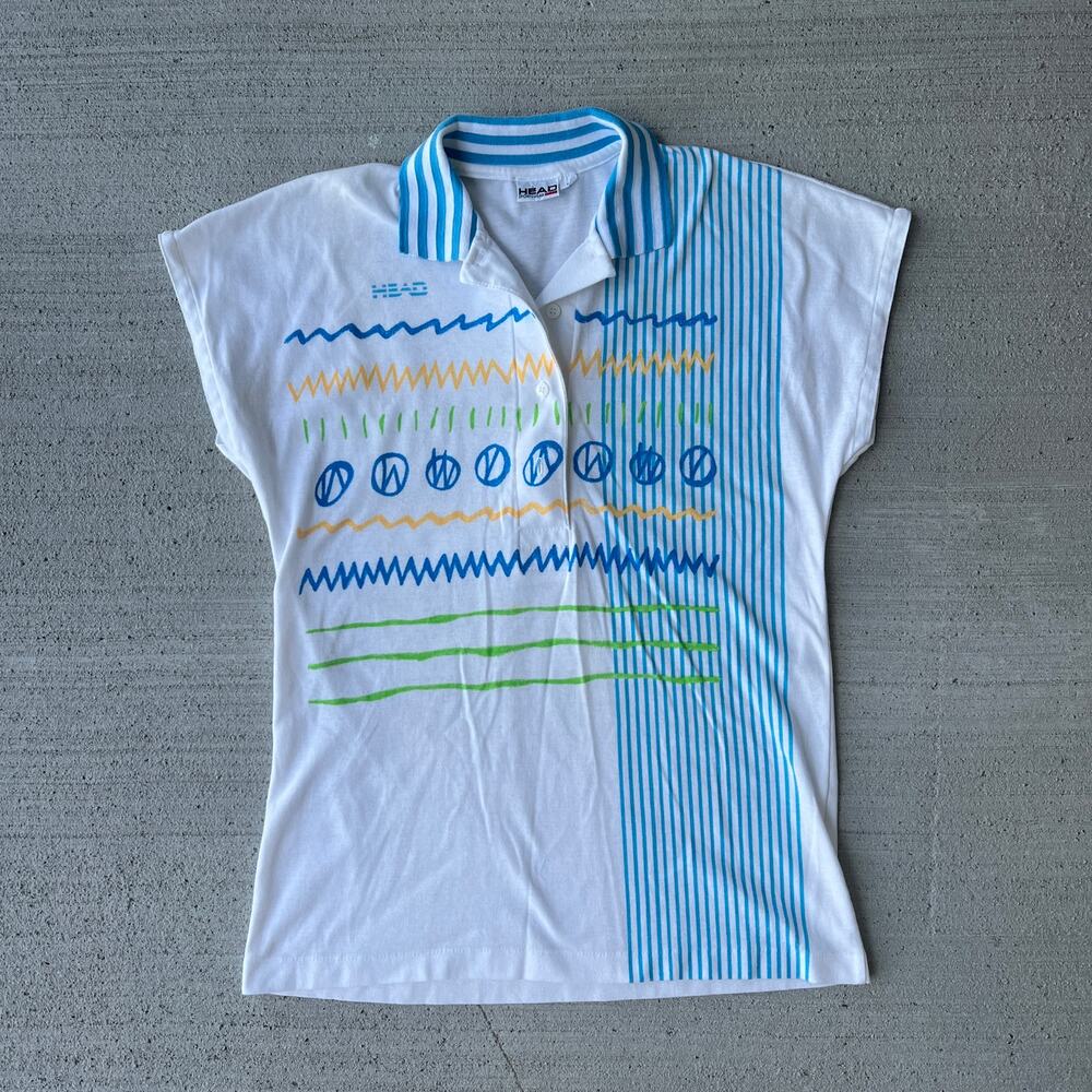Funky Vintage 80s/90s Head Tennis Collared Polo Top Women's Size Small